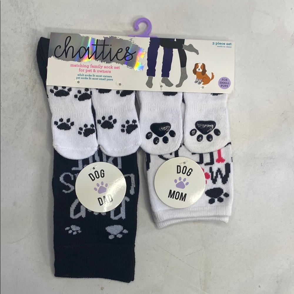 Chatties Black and White Dog Lover Socks